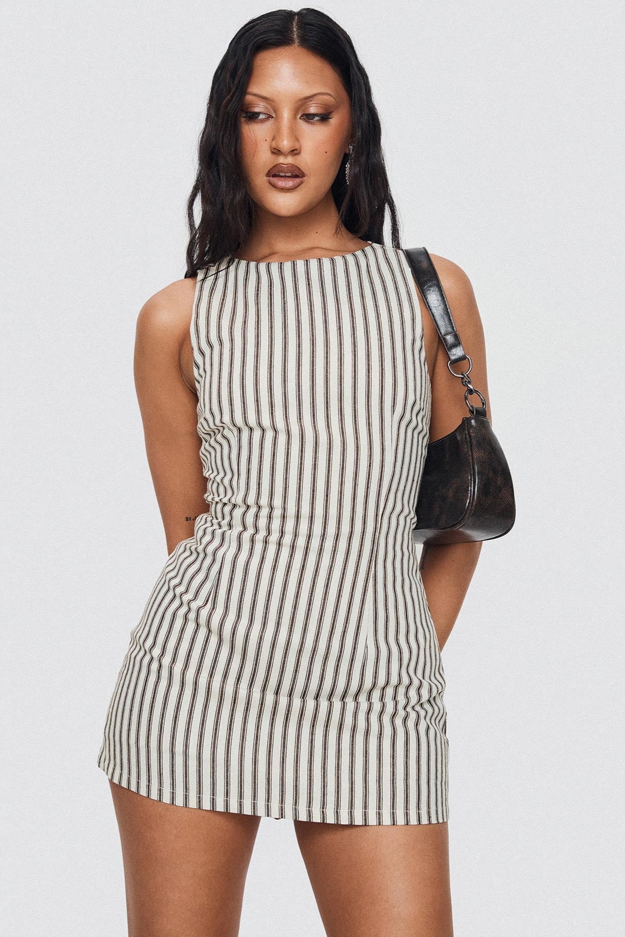 Live | Romper Brown Stripe Tall