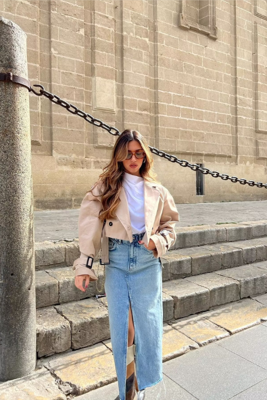 Elvina | Kort Trenchcoat