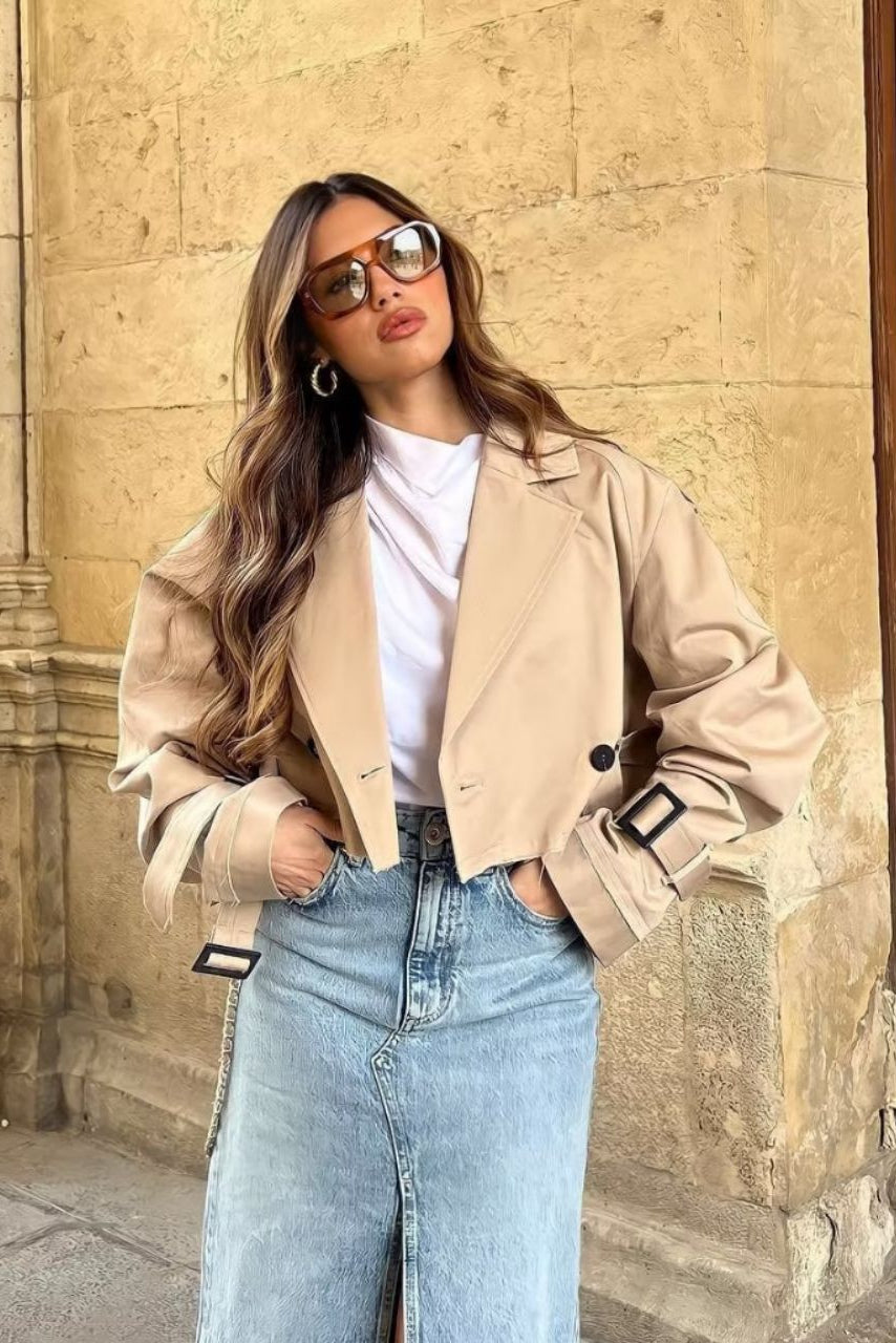 Elvina | Kort Trenchcoat