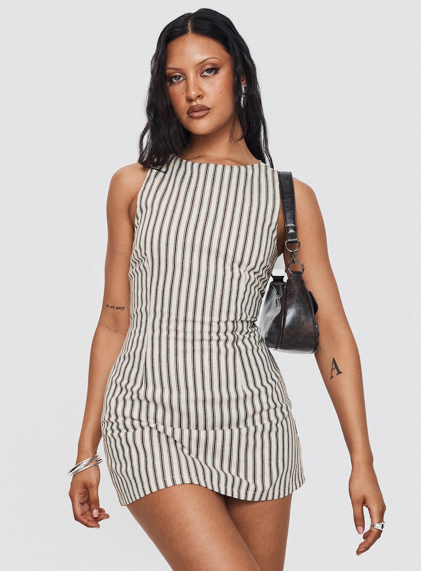 Live | Romper Brown Stripe Tall