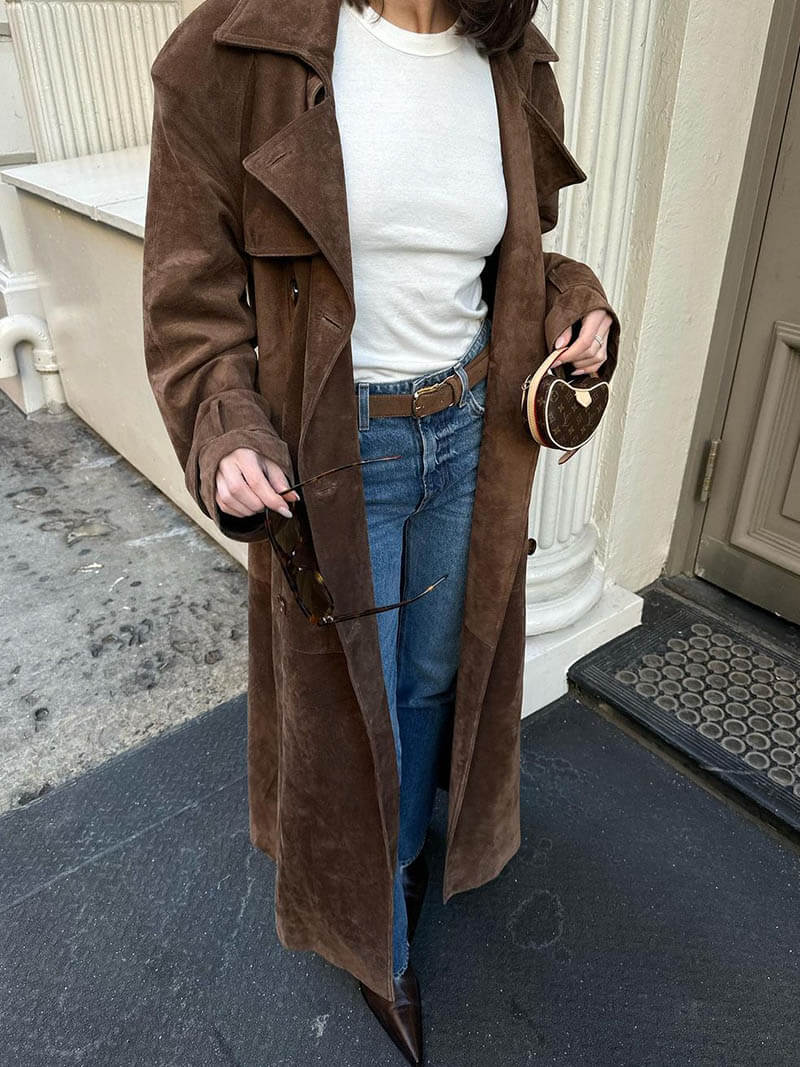 Solveig | Semsket trenchcoat
