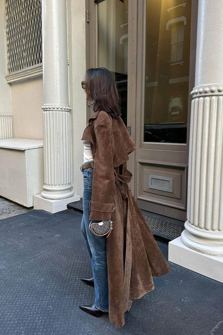 Solveig | Semsket trenchcoat
