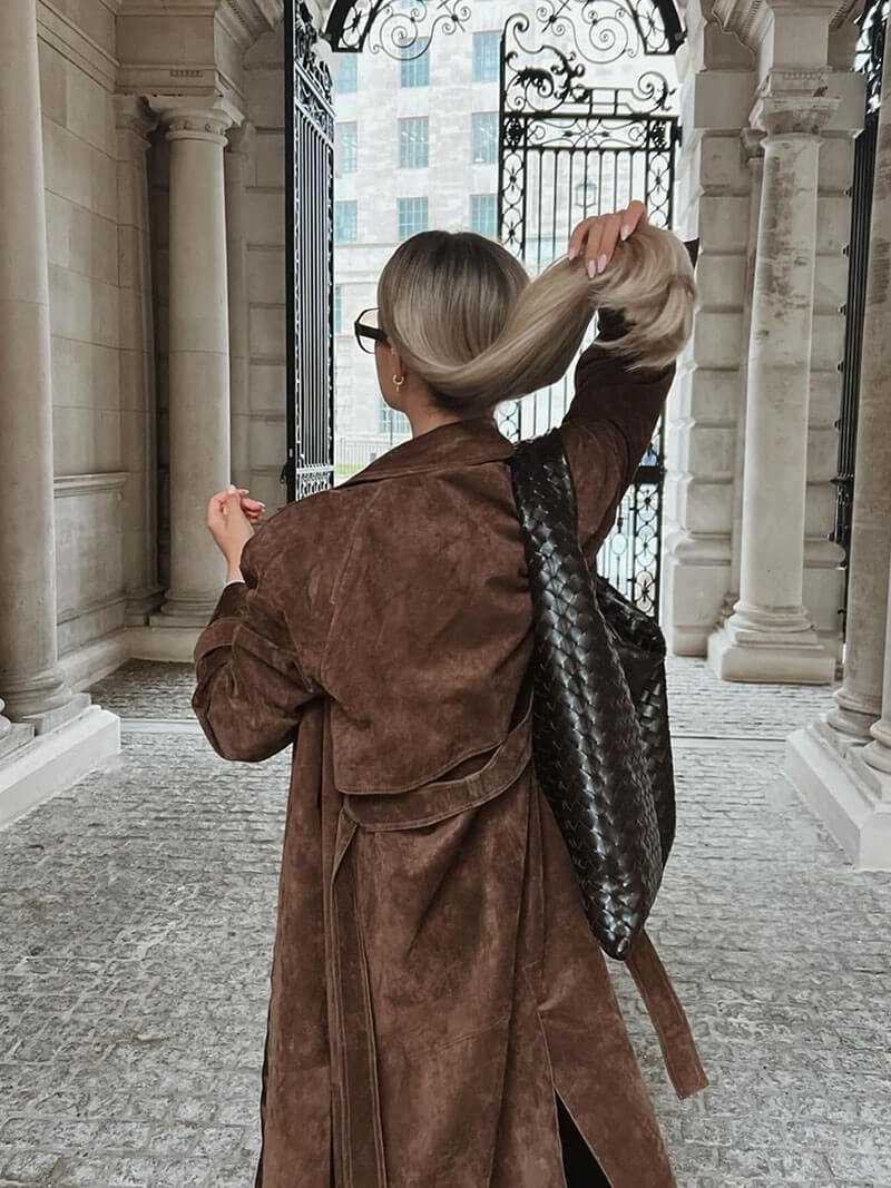Solveig | Semsket trenchcoat