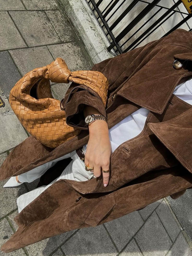 Solveig | Semsket trenchcoat