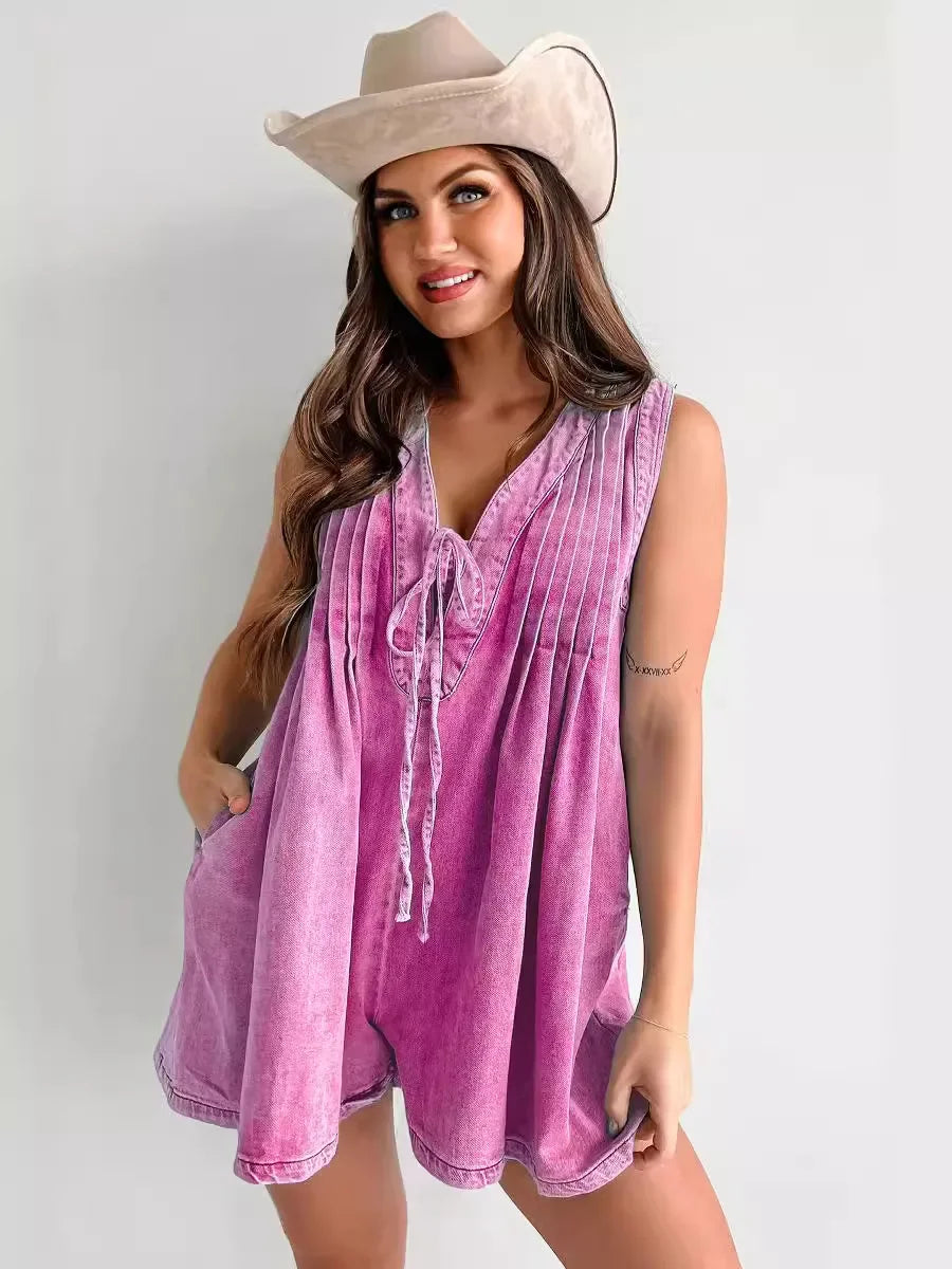 Ina | Denim Romper