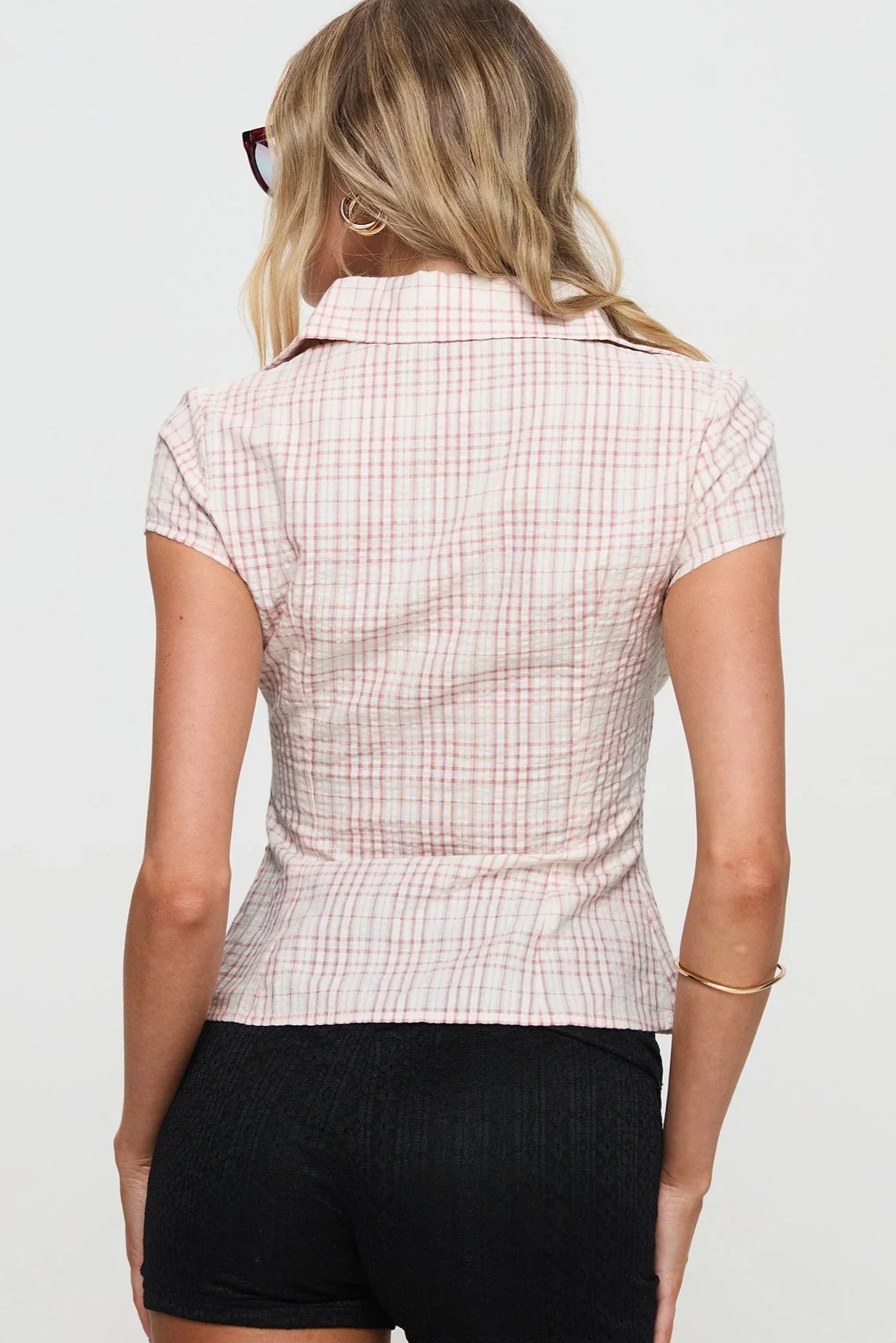 Astrid | Fitted Check Blouse