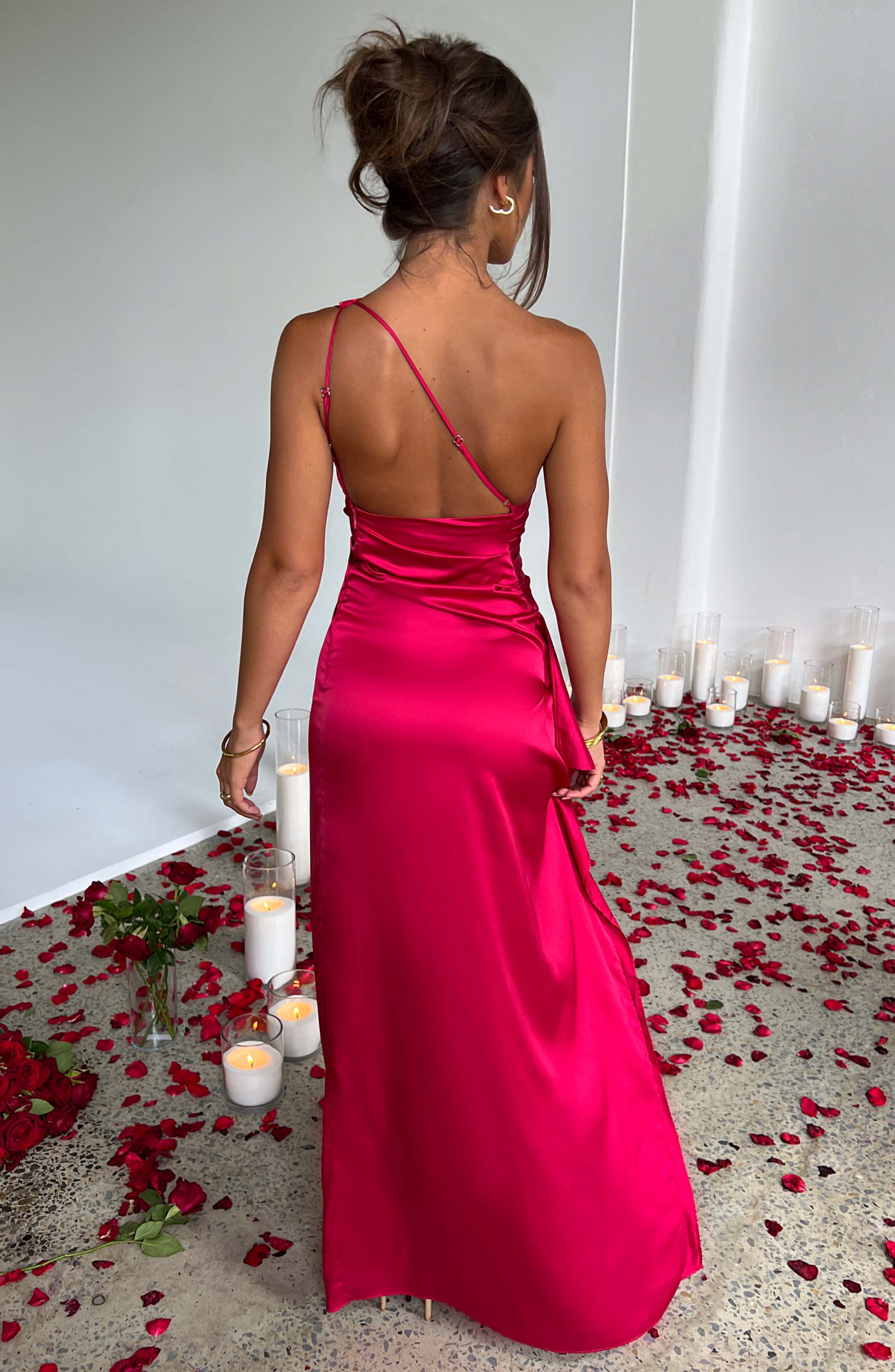 Solveig | One-Shoulder Sateng Kjole