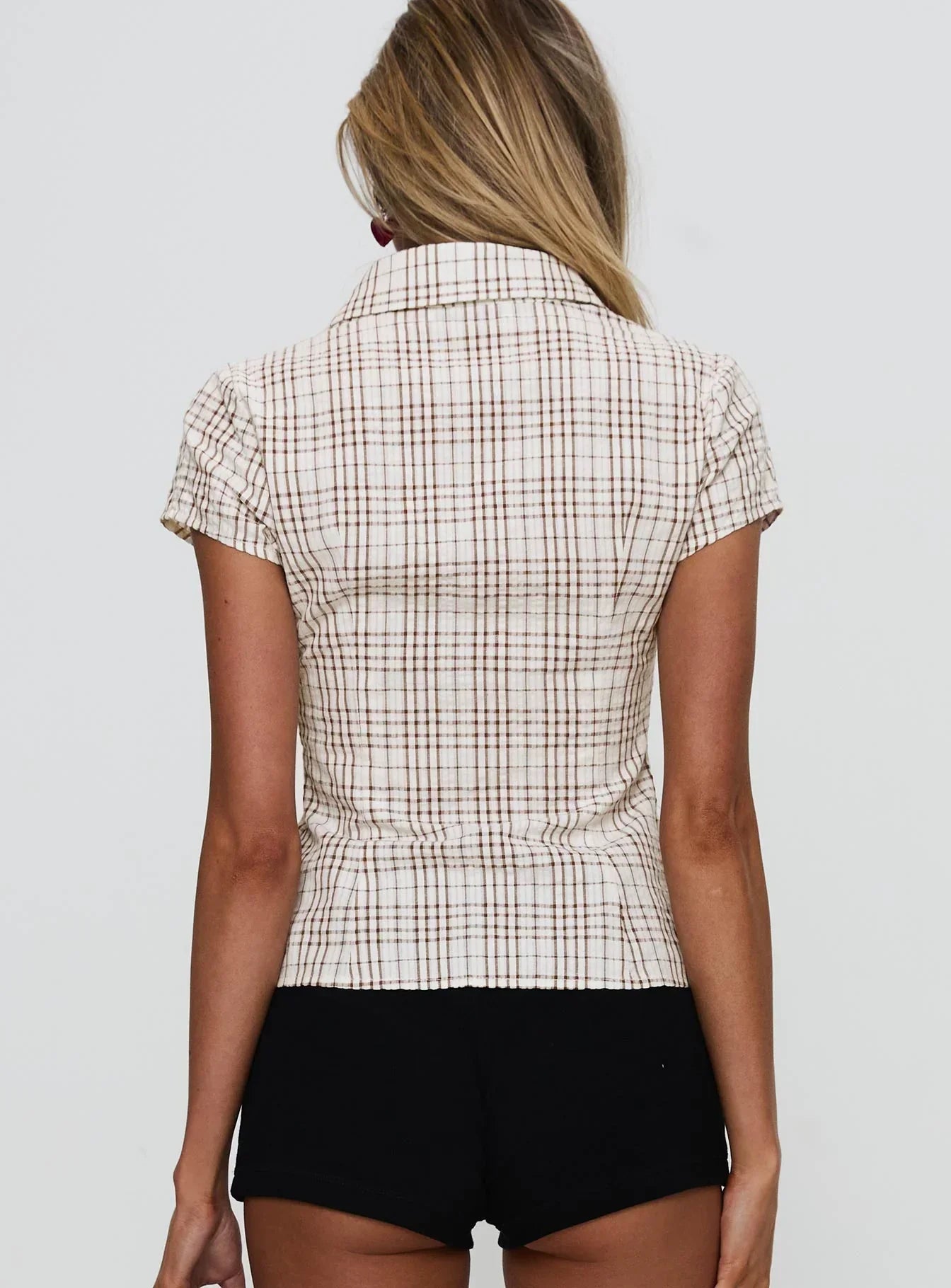Astrid | Fitted Check Blouse